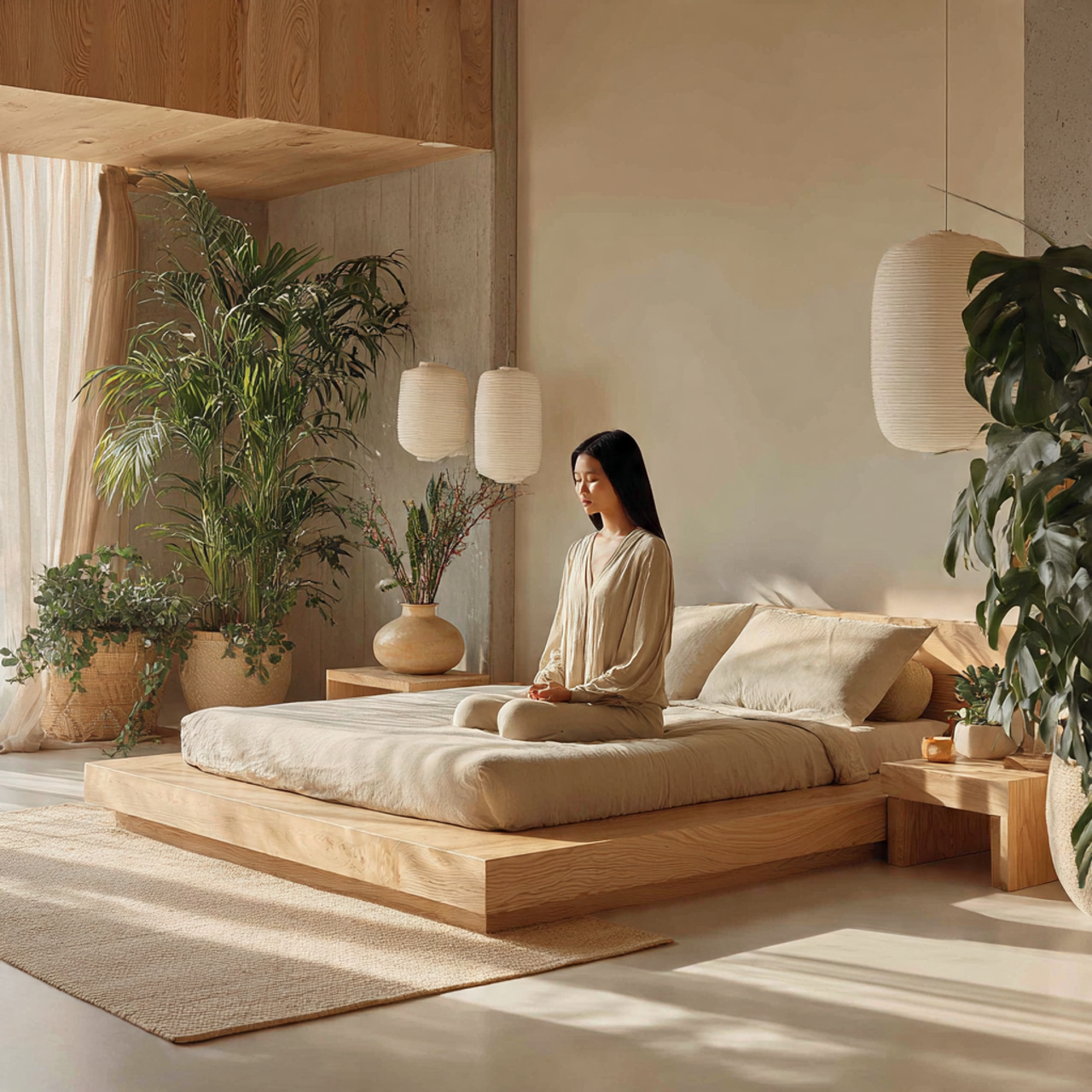 25 Stunning Bedroom Decor Aesthetic Ideas for Every Style & Mood 5 ultra realistic image of a serene minimalist japandi