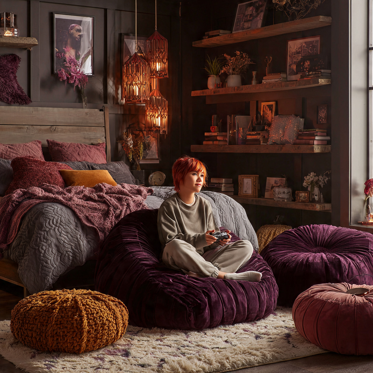 25 Teen Bedroom Decor Ideas for a Trendy, Functional, and Fun Space 5 ultra realistic image of a teen bedroom featuring 1