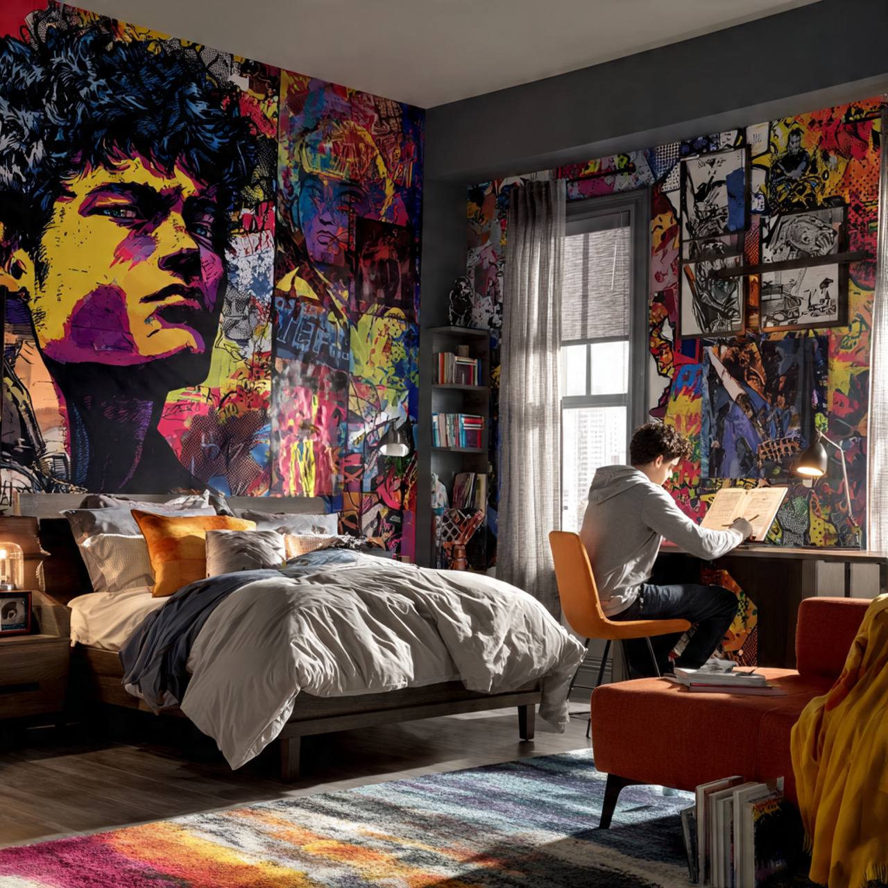 25 Teen Bedroom Decor Ideas for a Trendy, Functional, and Fun Space 22 ultra realistic image of a teen bedroom with 8