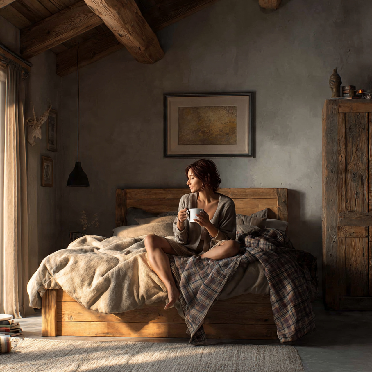 ultra realistic interior image of apartment bedroom decor 1