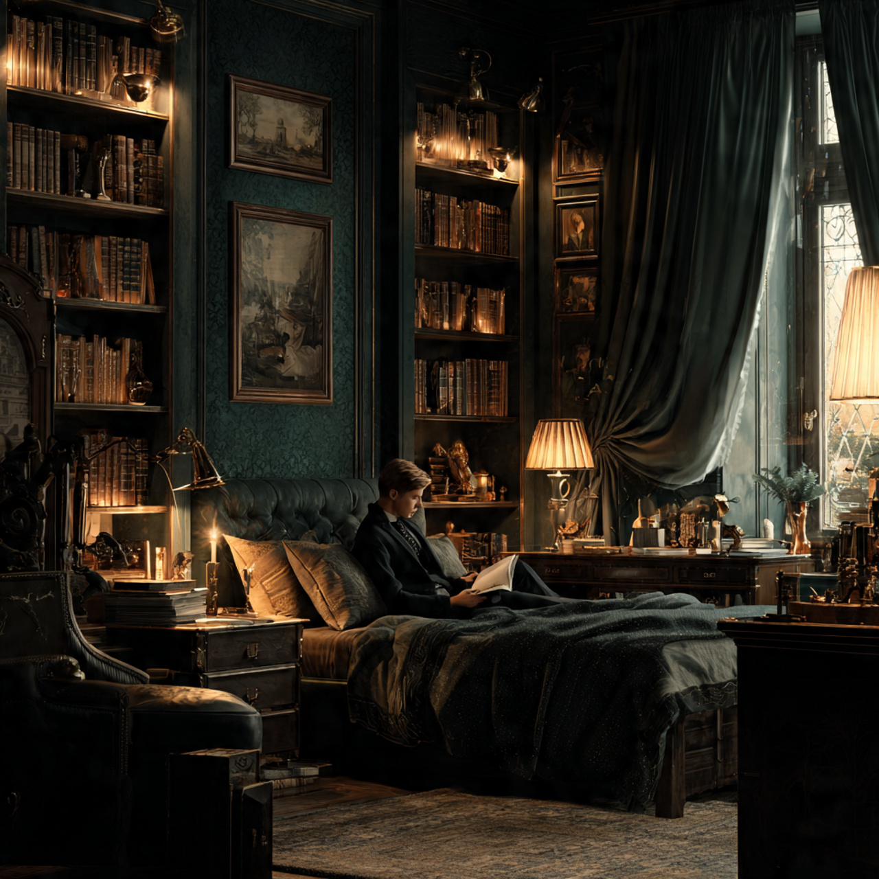 ultra realistic interior image of apartment bedroom decor