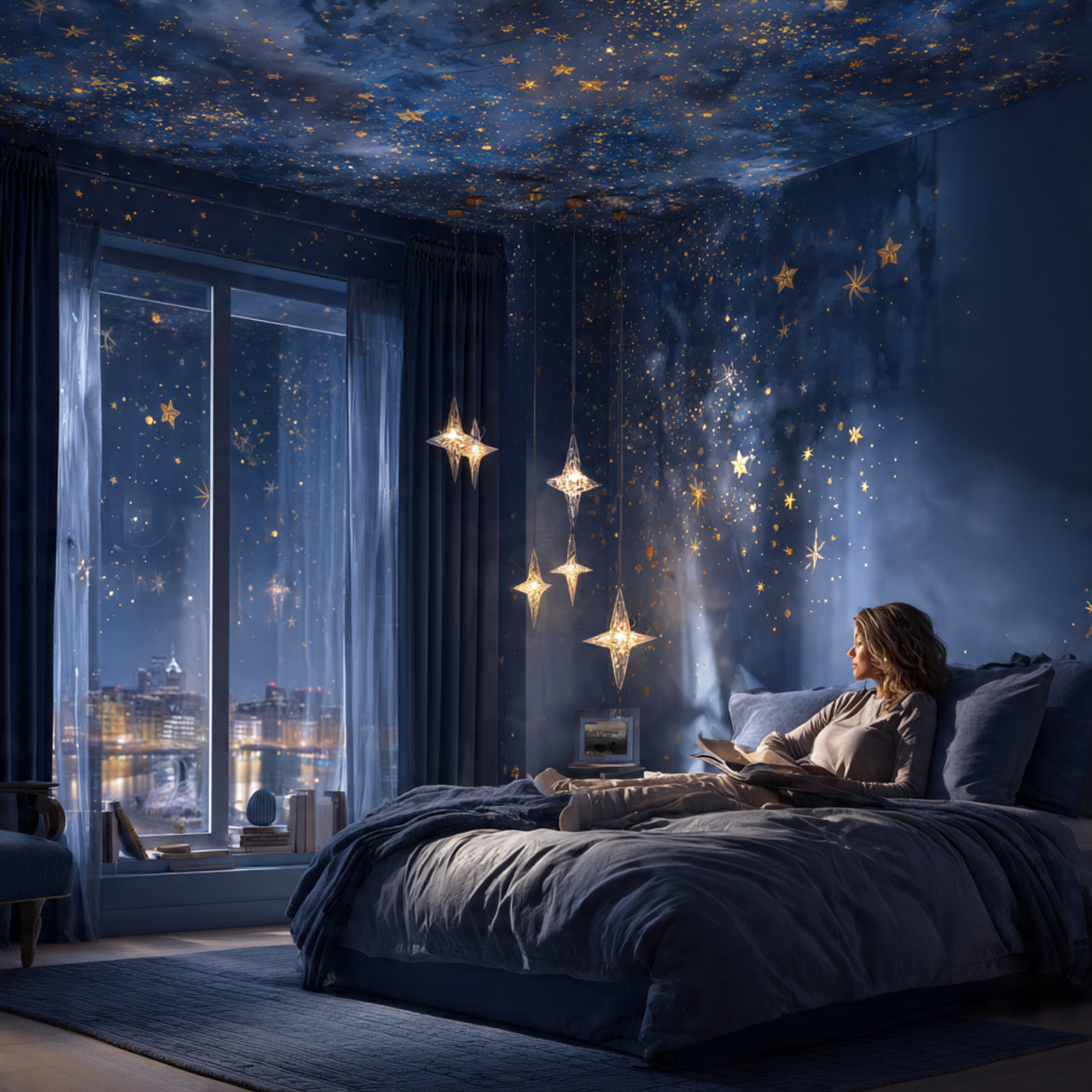 ultra realistic interior image of home decor bedroom