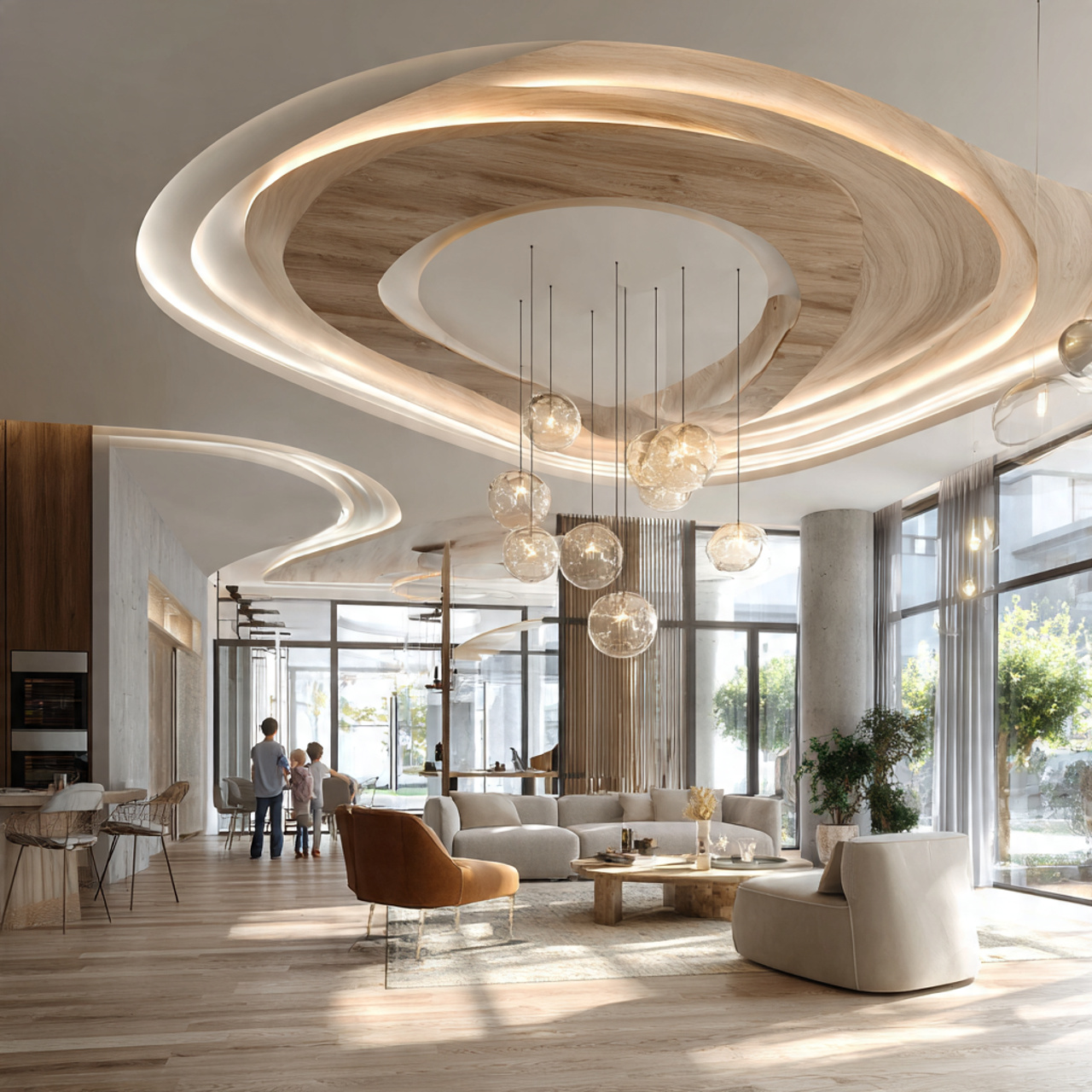 ultra realistic interior of a modern living room