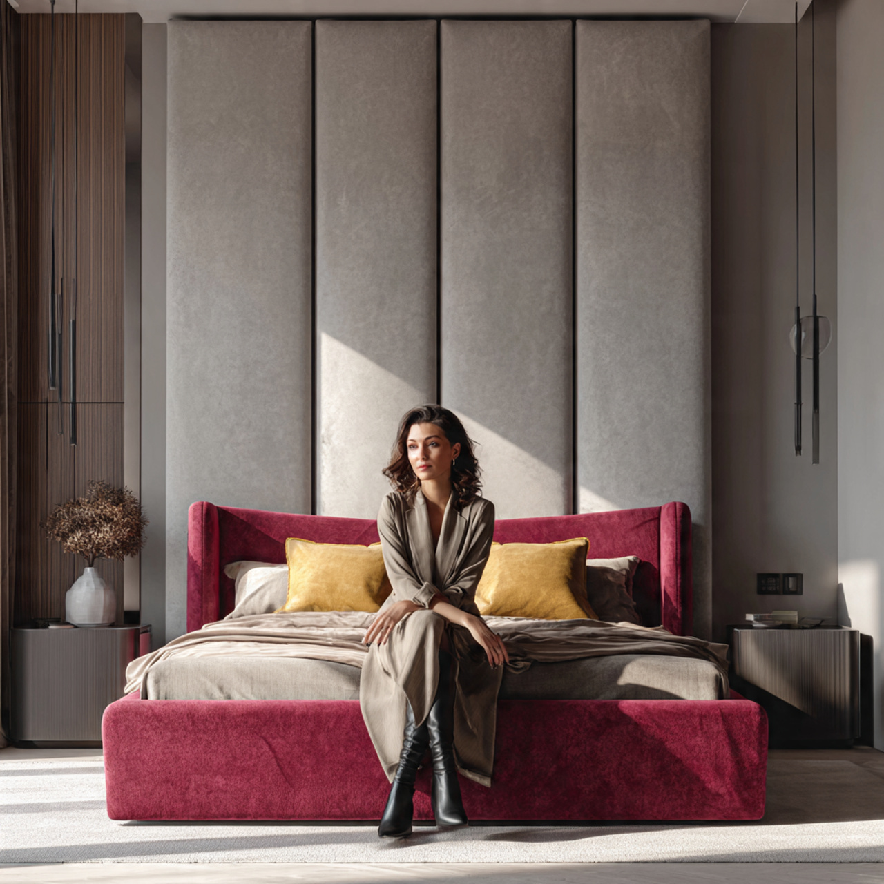 ultra realistic interior photo of apartment bedroom decor 3