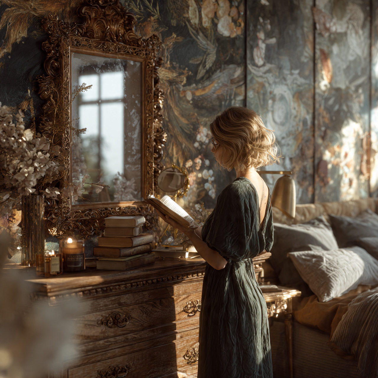 ultra realistic interior photograph of apartment bedroom decor 3