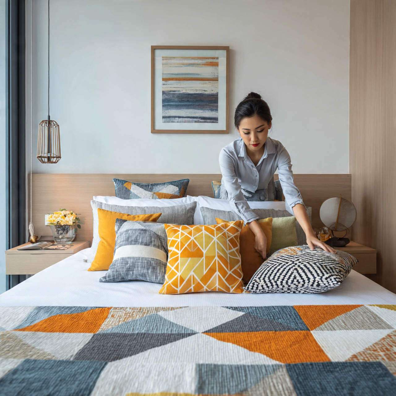 ultra realistic interior photograph of apartment bedroom decor 4