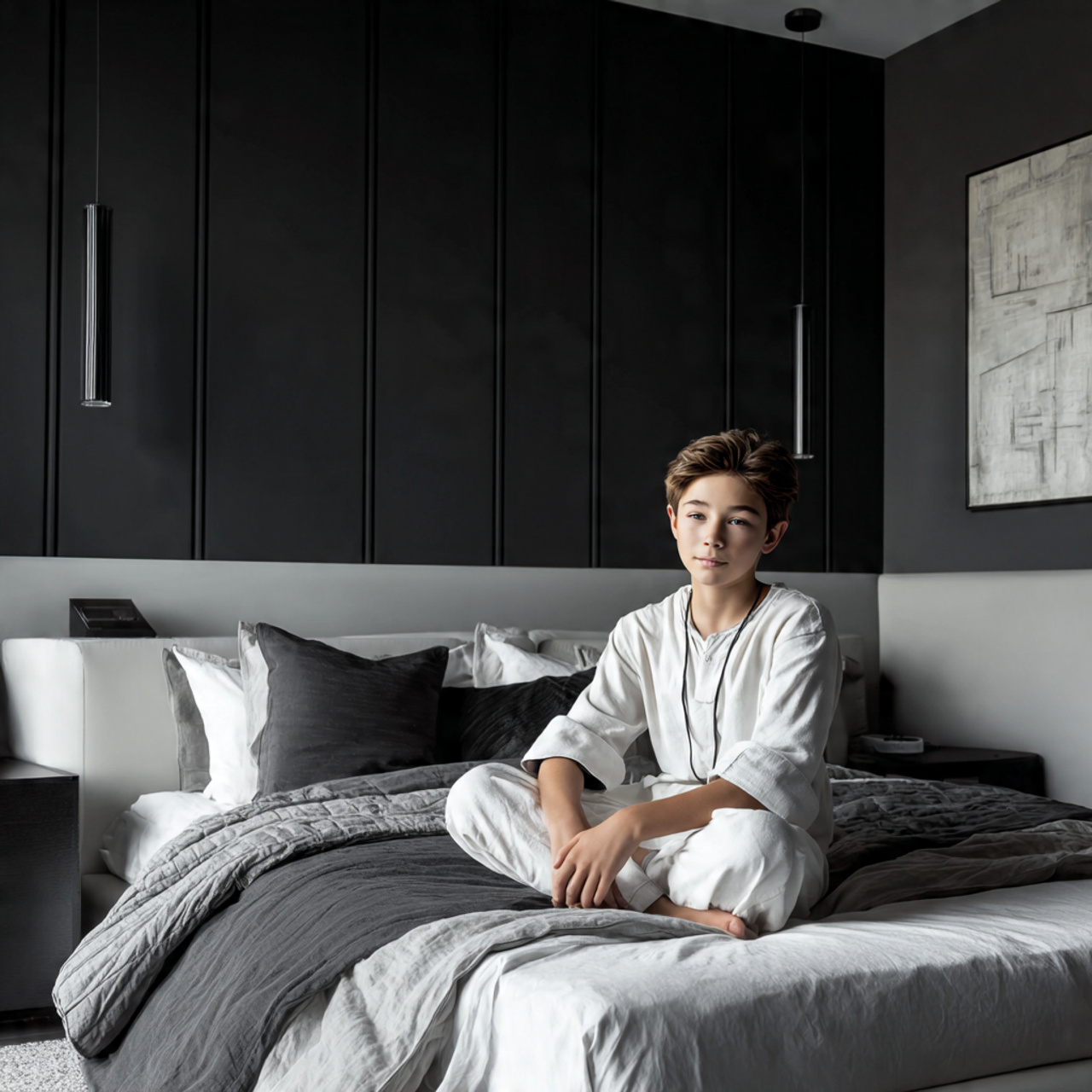 ultra realistic interior photograph of boys bedroom decor 1