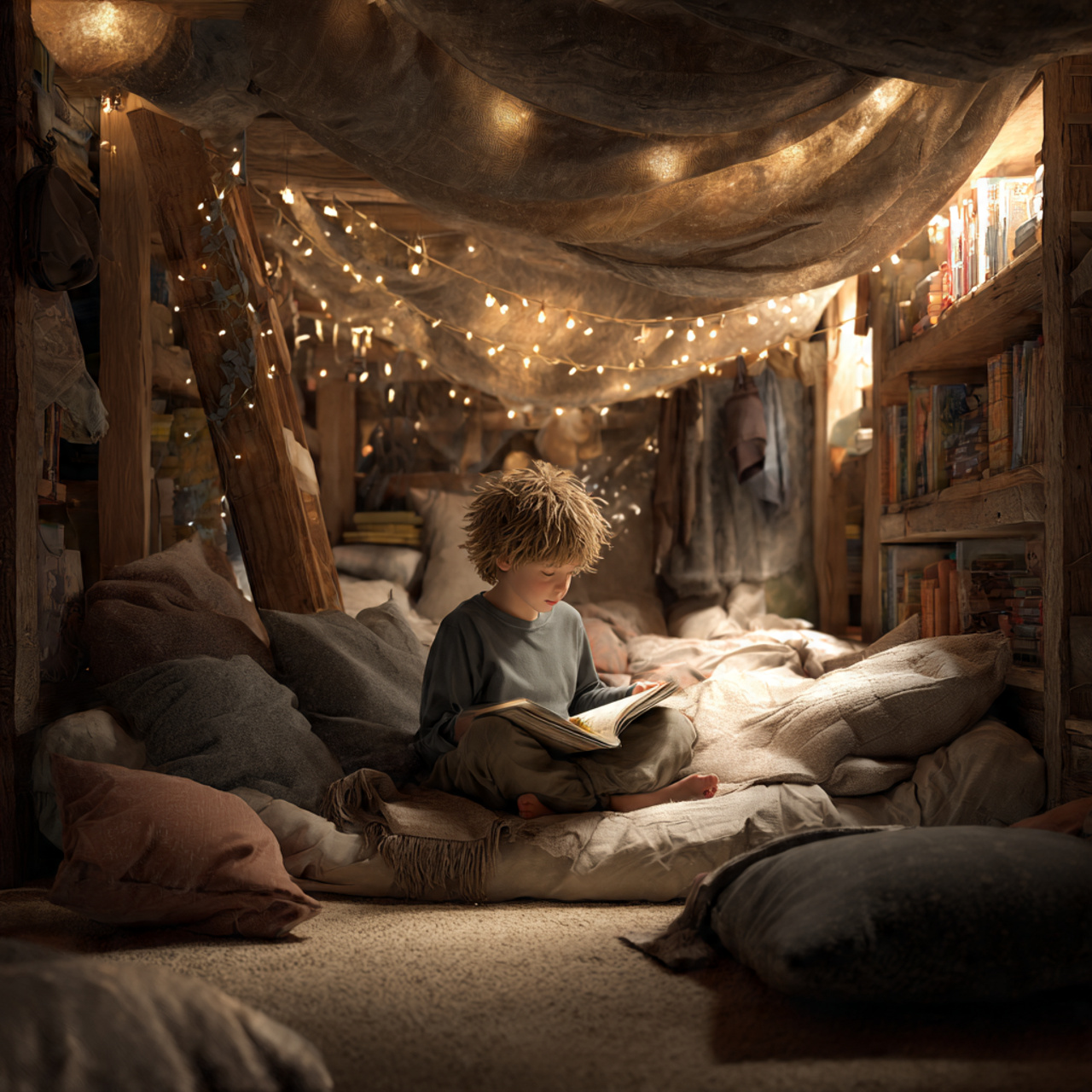 ultra realistic interior scene of boys bedroom decor 2