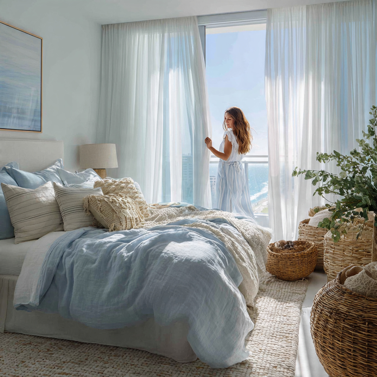 ultra realistic lifestyle photograph of apartment bedroom decor