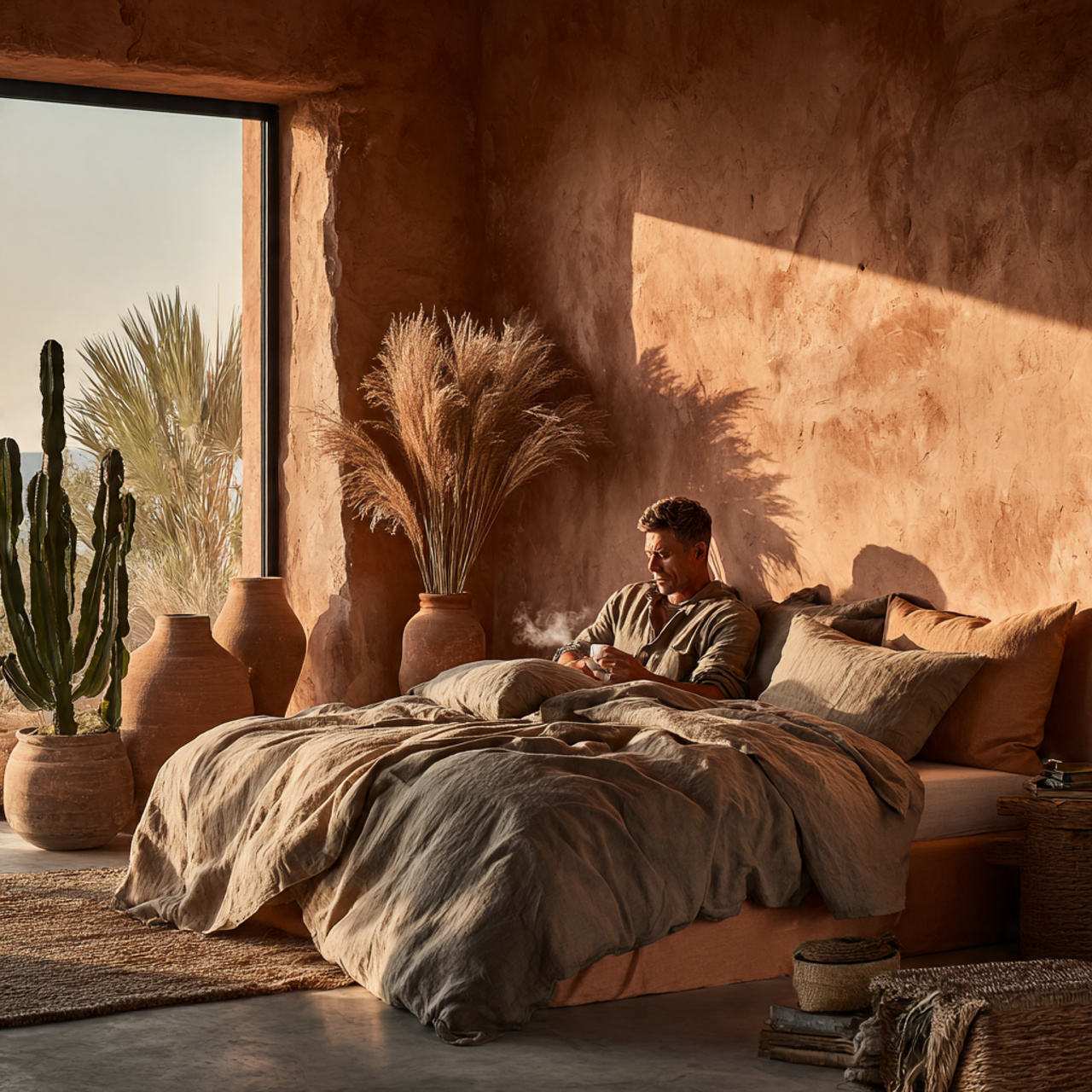 ultra realistic lifestyle photograph of home decor bedroom