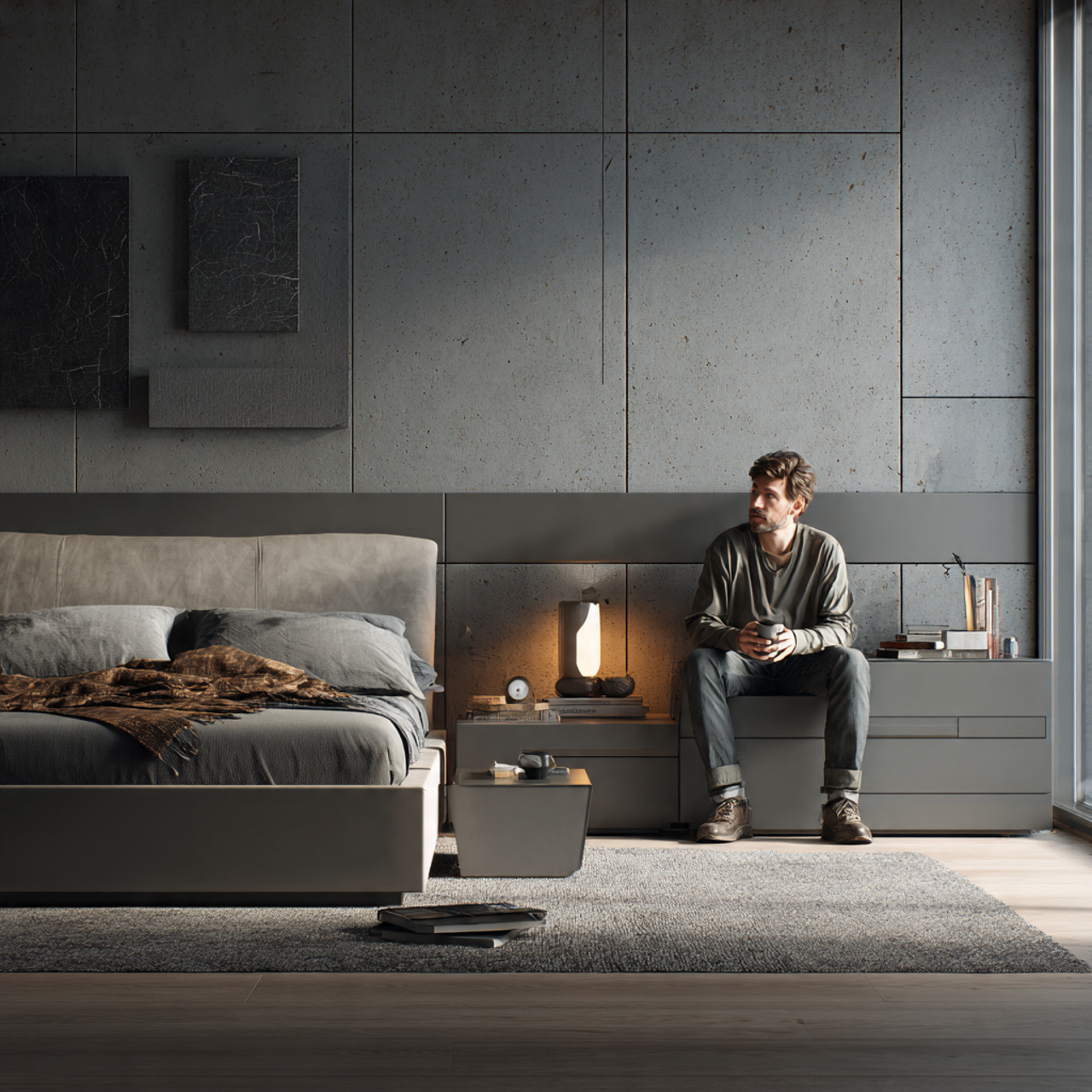 25 Grey Bedroom Decor Ideas to Transform Your Space Beautifully 7 ultra realistic modern bedroom scene highlighting grey bedroom