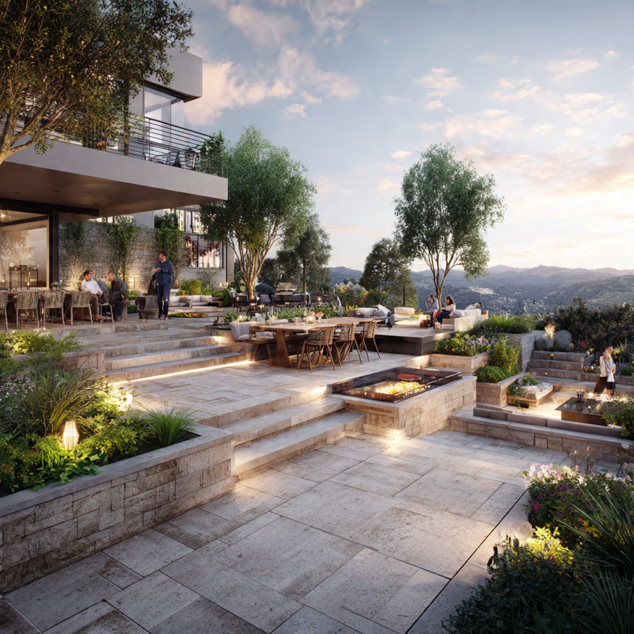 ultra realistic outdoor patio ideas displaying a multi level 1 1