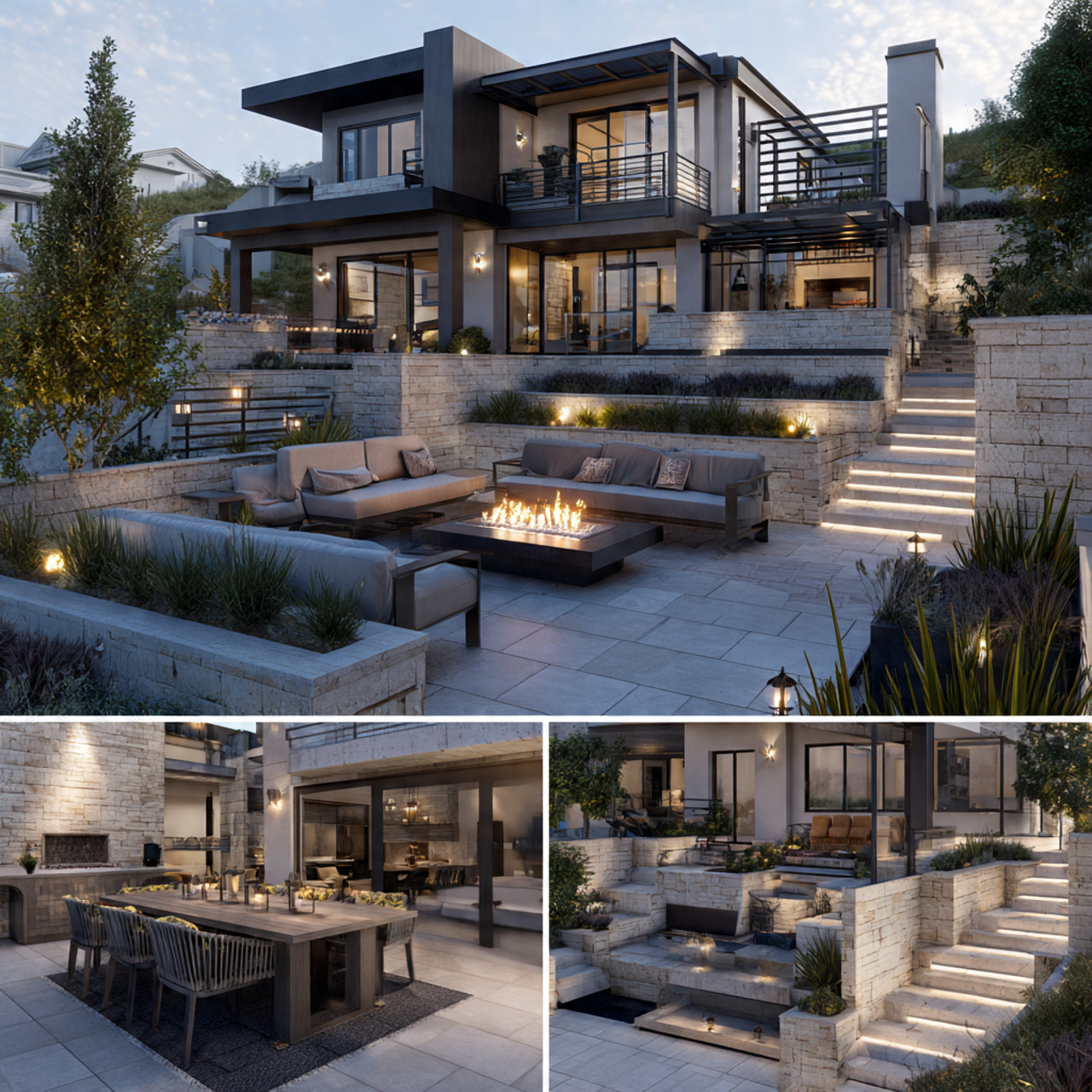 ultra realistic outdoor patio ideas displaying a multi level 2