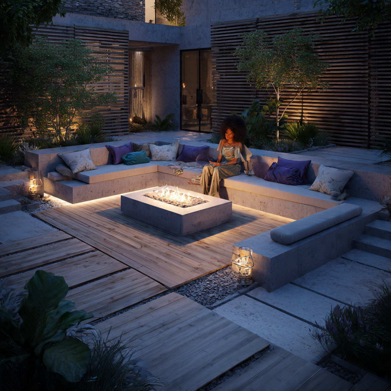 ultra realistic outdoor patio ideas featuring a sunken 1