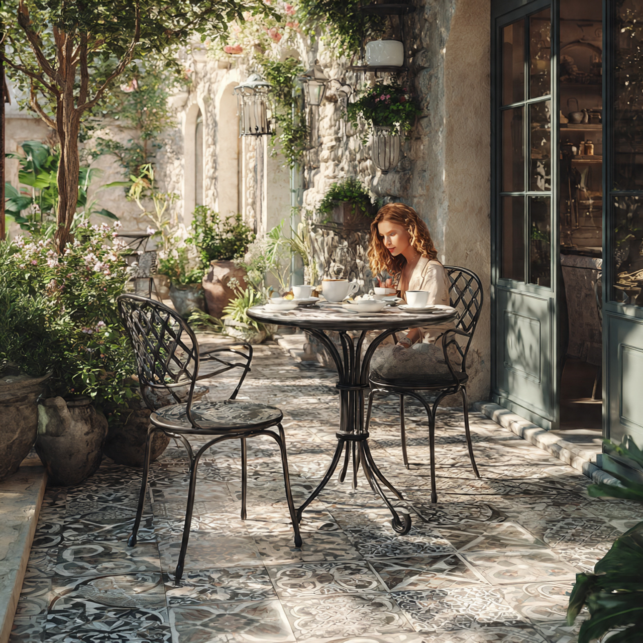 ultra realistic outdoor patio ideas featuring an intimate