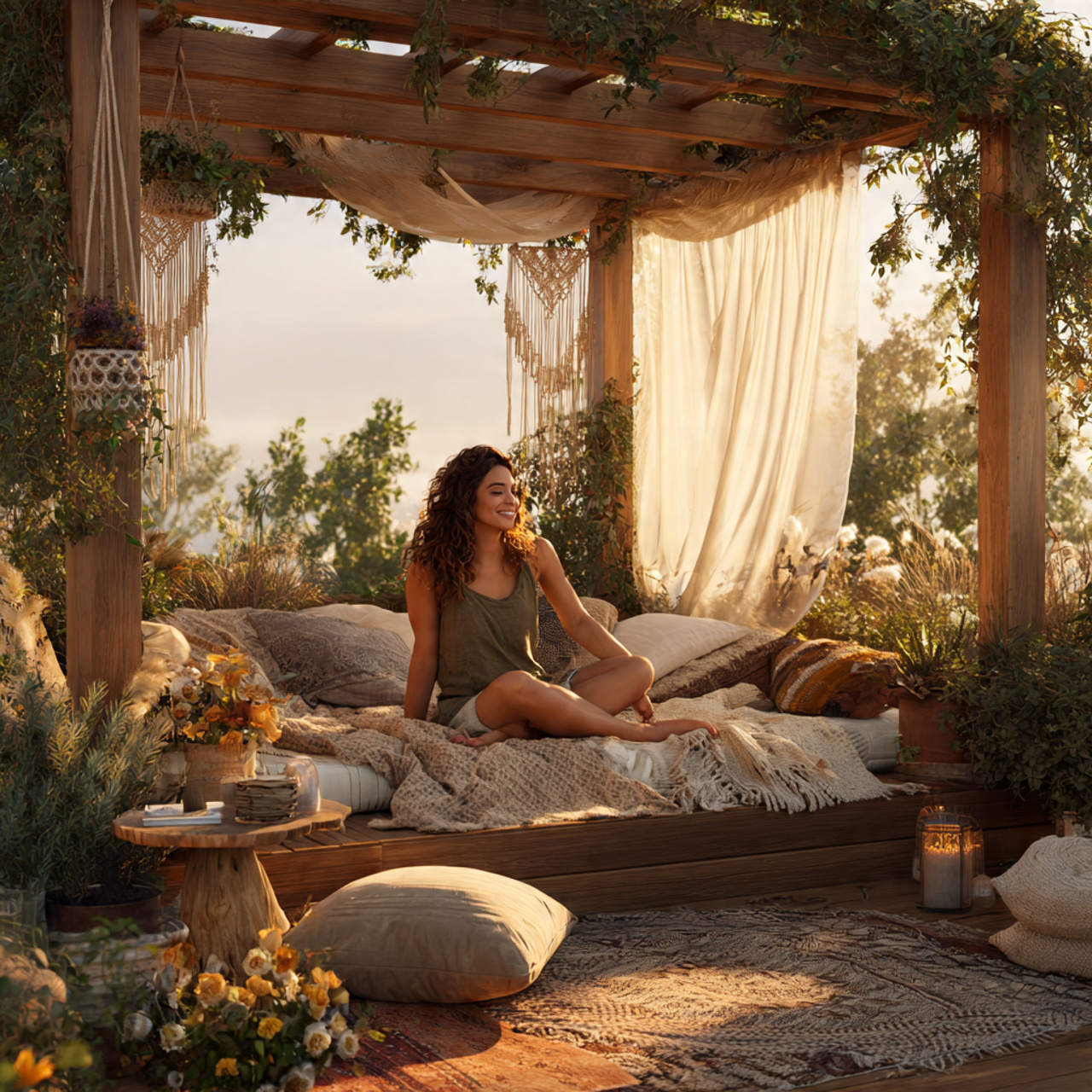 ultra realistic photo of pergola ideas displaying a