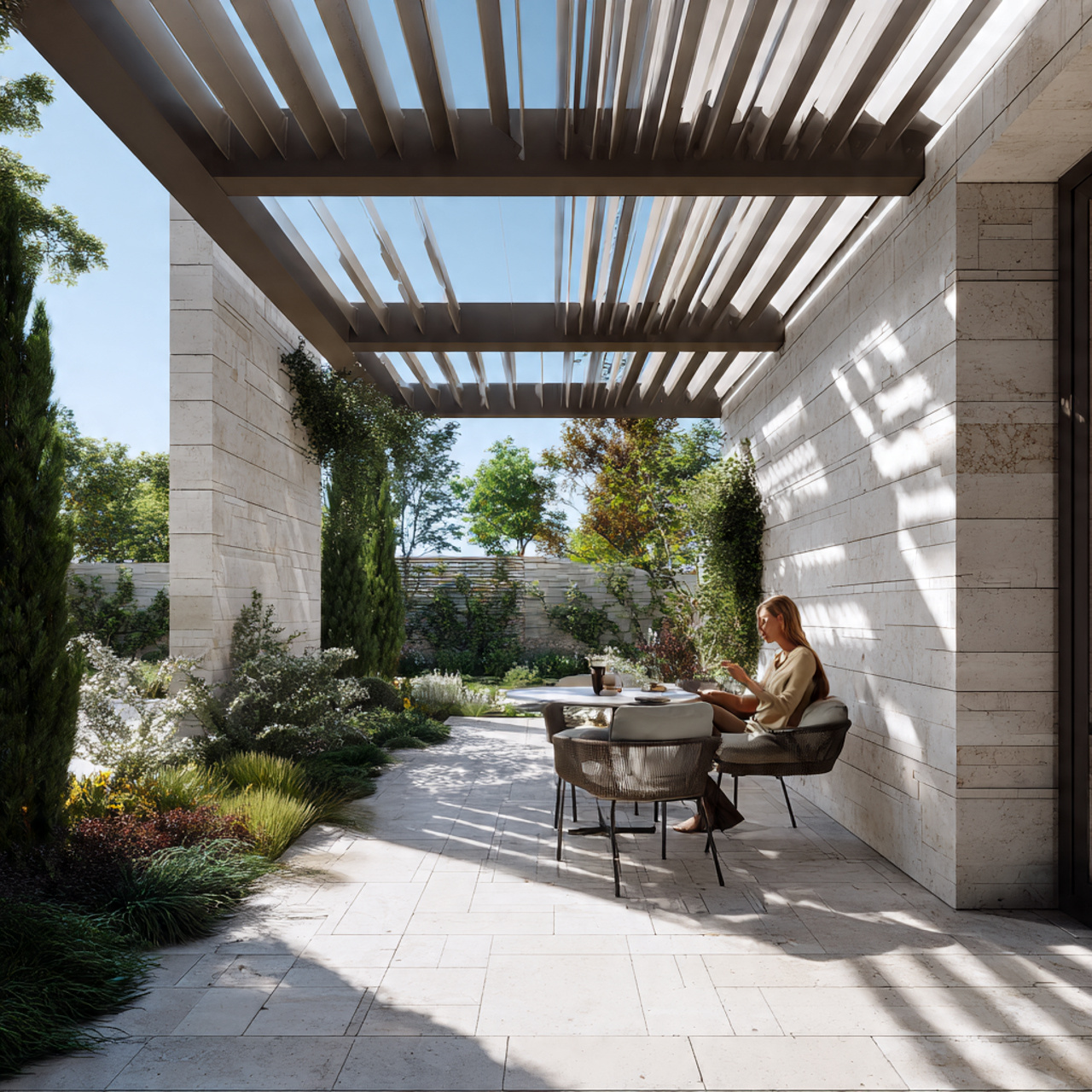ultra realistic photo of pergola ideas featuring a 3