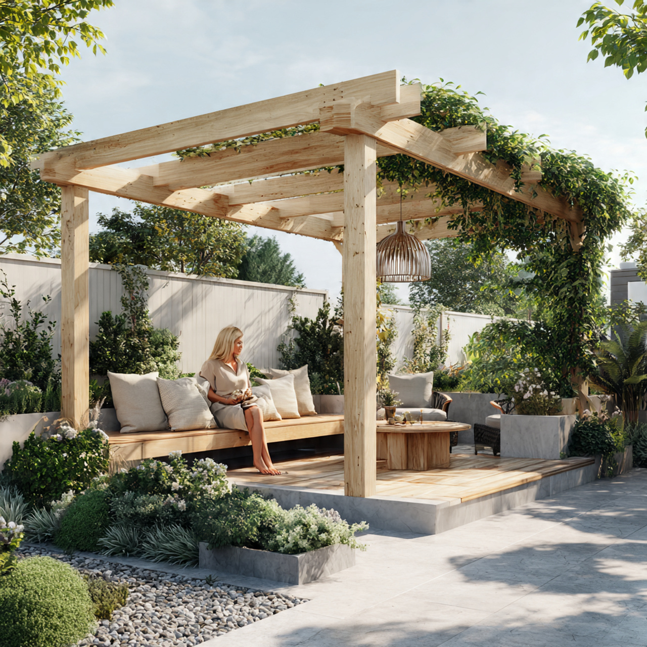 ultra realistic photo of pergola ideas featuring a 4