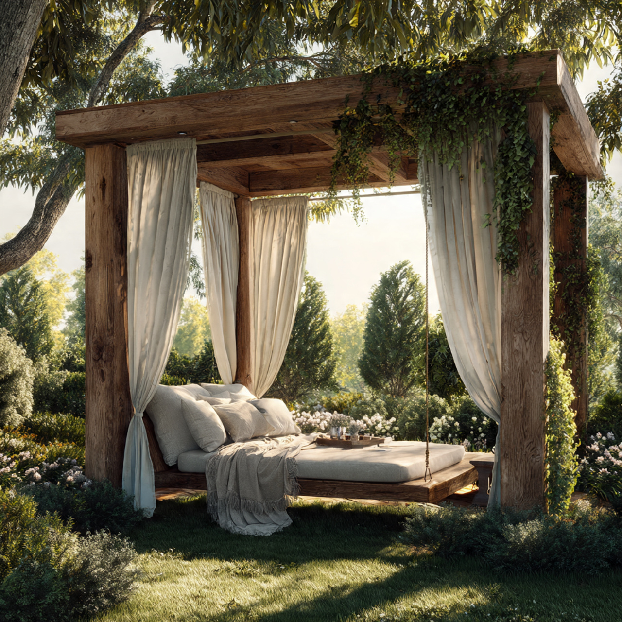 ultra realistic photo of pergola ideas showcasing a