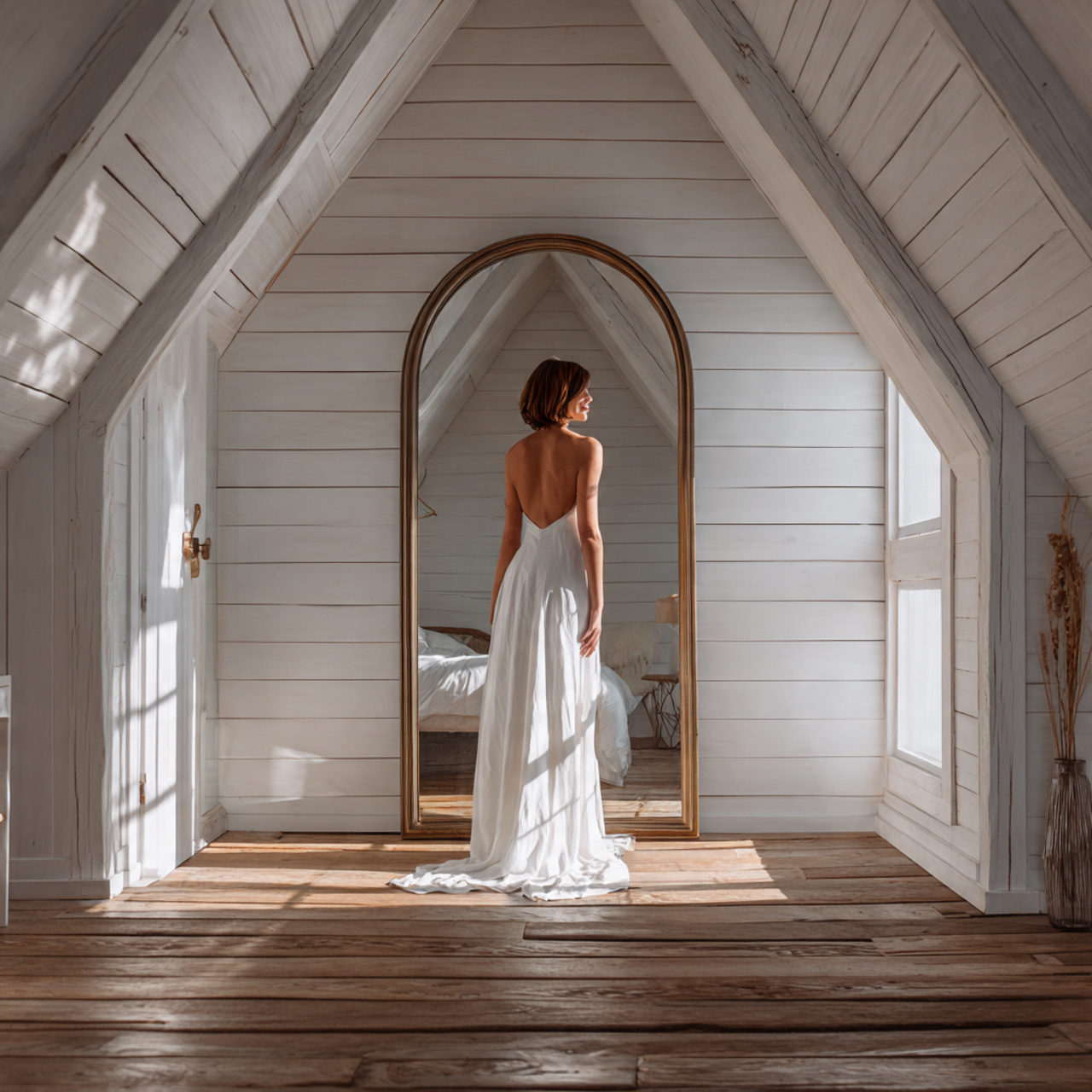 25 Farmhouse Bedroom Decor Ideas for a Cozy, Timeless & Beautiful Retreat 8 ultra realistic wide angle bedroom shot of farmhouse bedroom