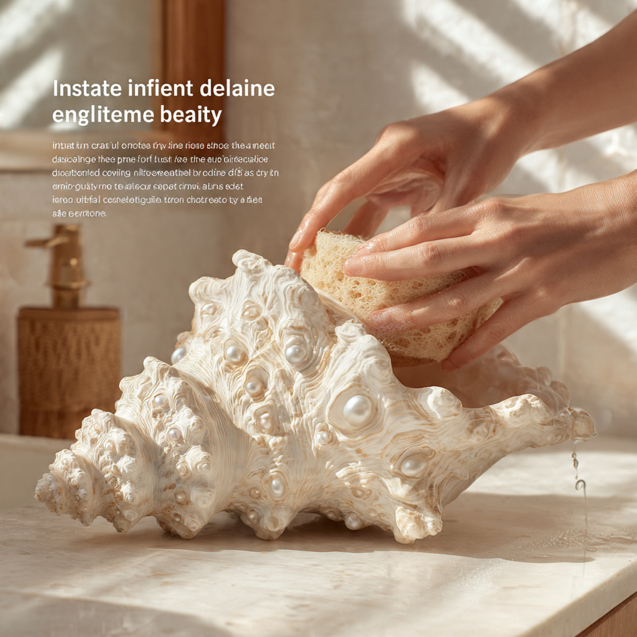 a coastal inspired bathroom vanity with an oversiz