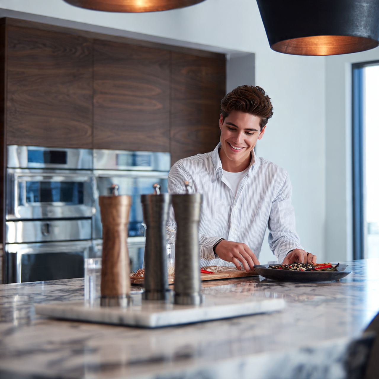 25 Transform Your Space with Stunning Kitchen Island Decor Ideas 15 a contemporary kitchen island featuring sleek tall