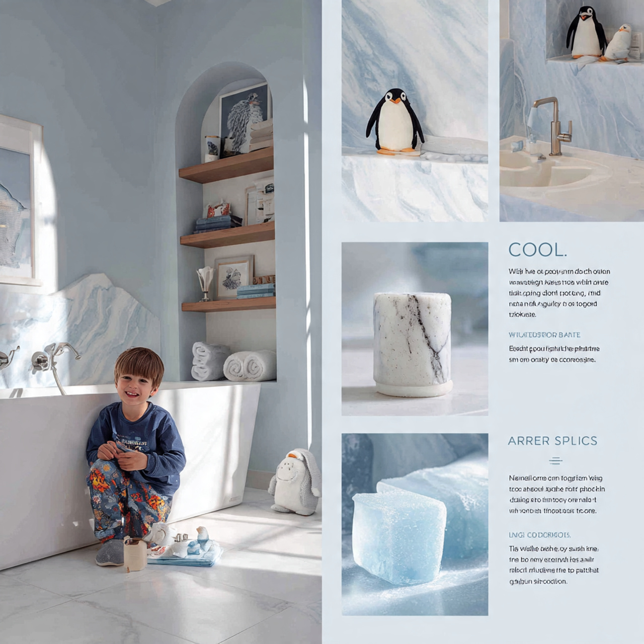 a cool and refreshing kids bathroom decor with arc