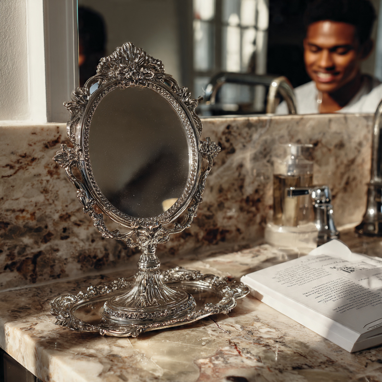 25 Bathroom Counter Decor Ideas That Elevate Style & Function Instantly 13 a luxurious bathroom countertop displaying an orna