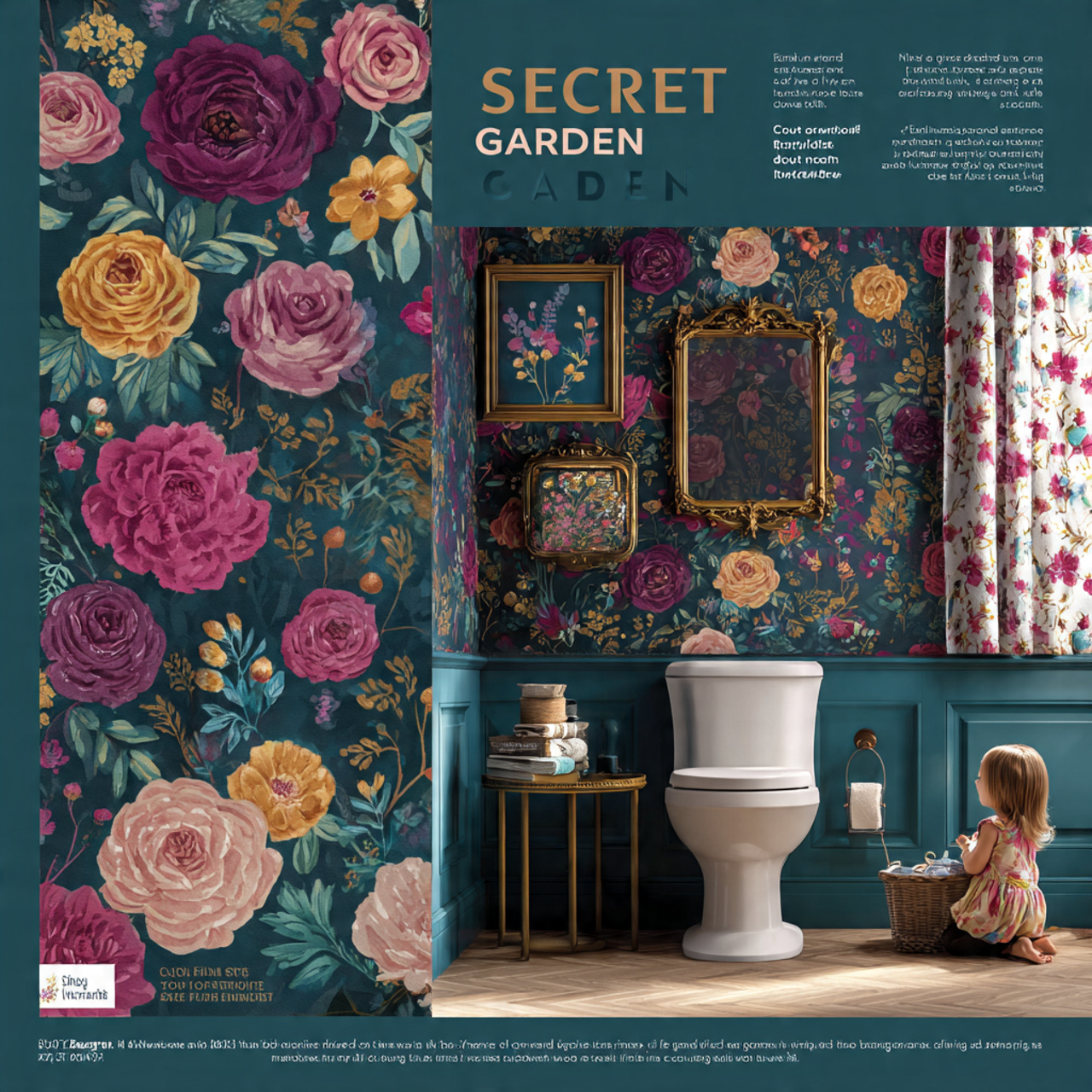 a magical kids bathroom decor featuring secret gar