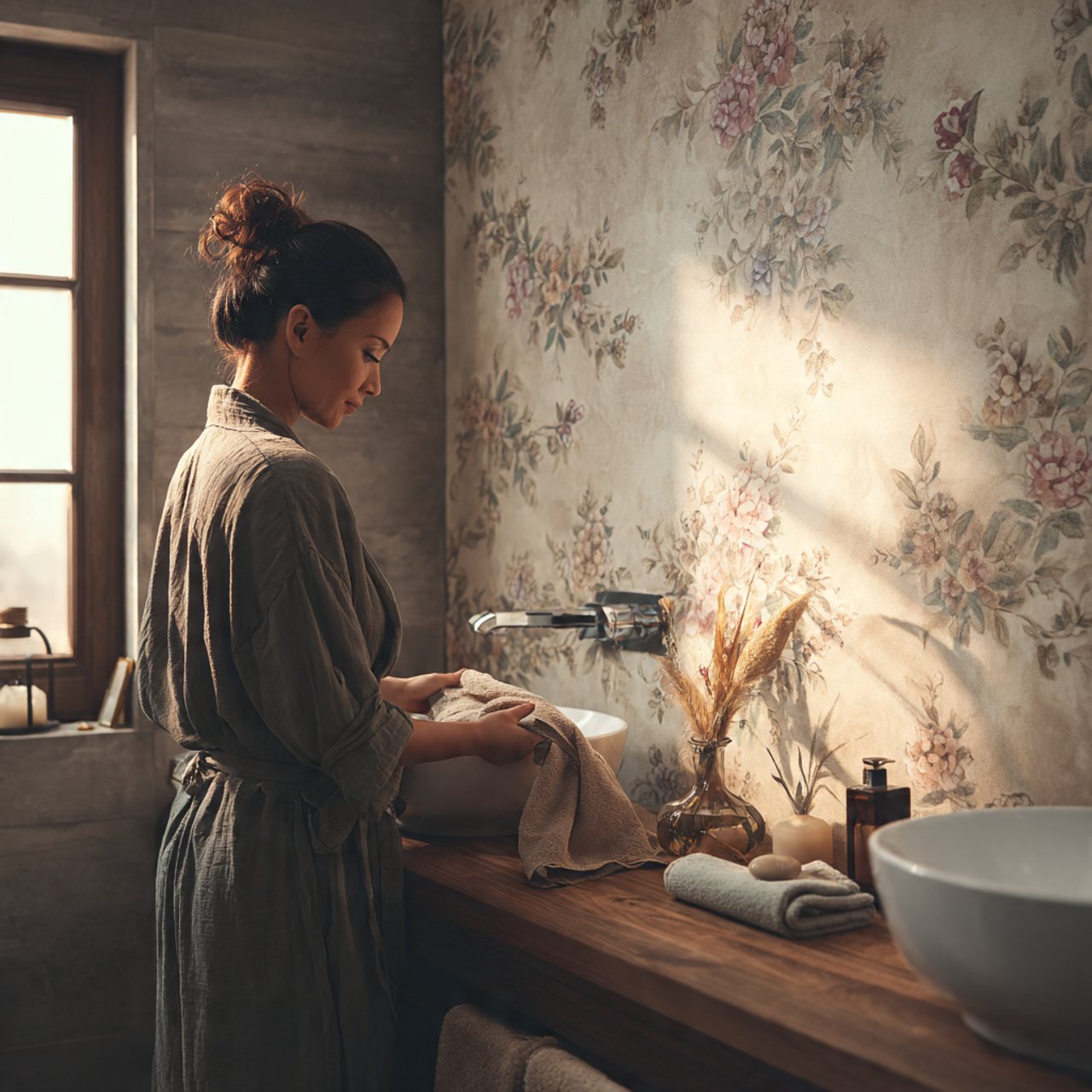 a modern apartment bathroom featuring removable fl