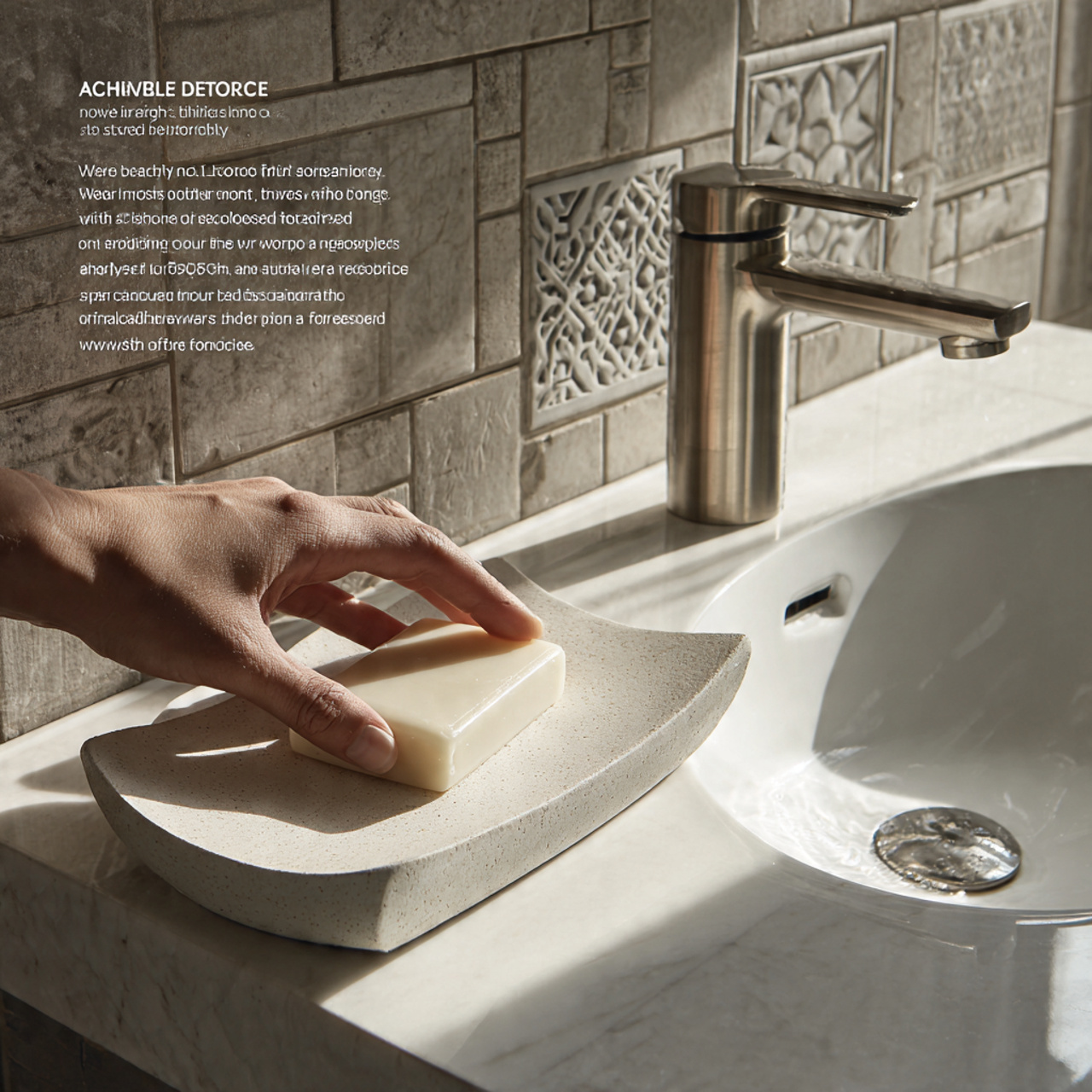 a modern bathroom vanity with a uniquely shaped ar