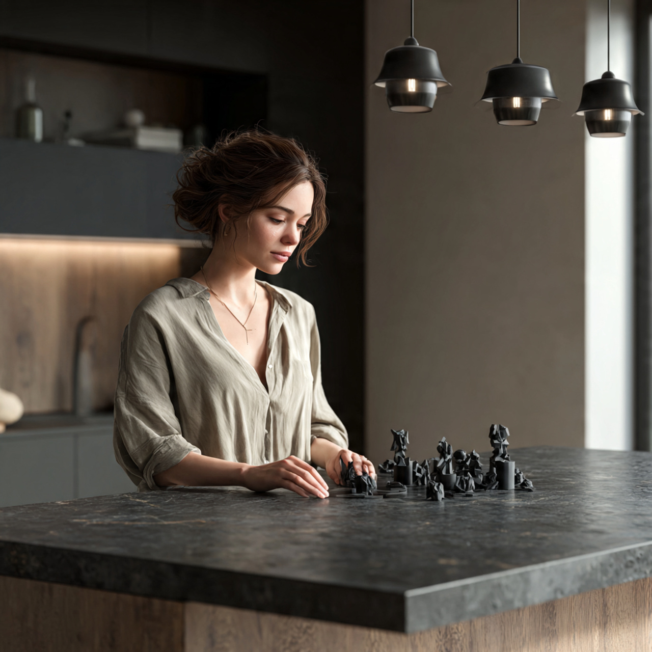25 Transform Your Space with Stunning Kitchen Island Decor Ideas 23 a sleek industrial style kitchen island displaying