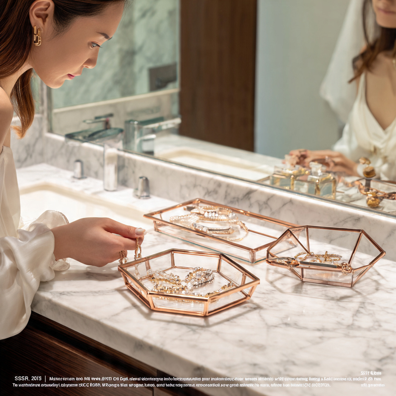 25 Bathroom Counter Decor Ideas That Elevate Style & Function Instantly 24 a sleek modern bathroom counter with geometric met