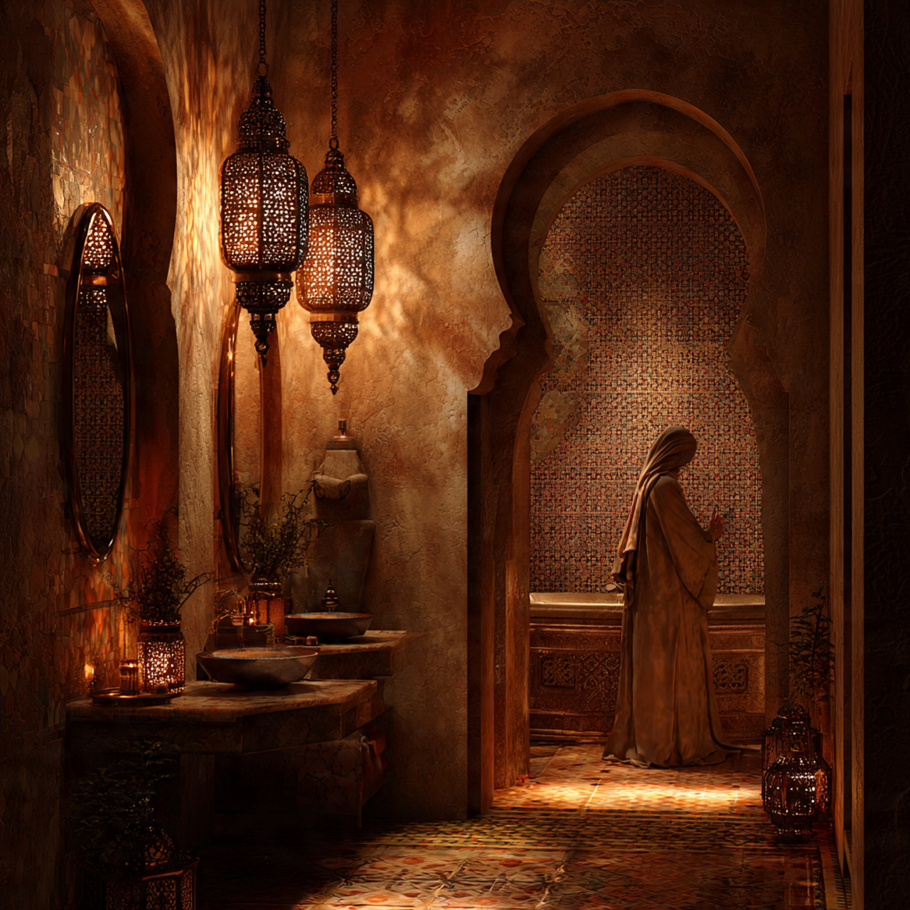 bathroom ideas decor featuring moroccan lantern li