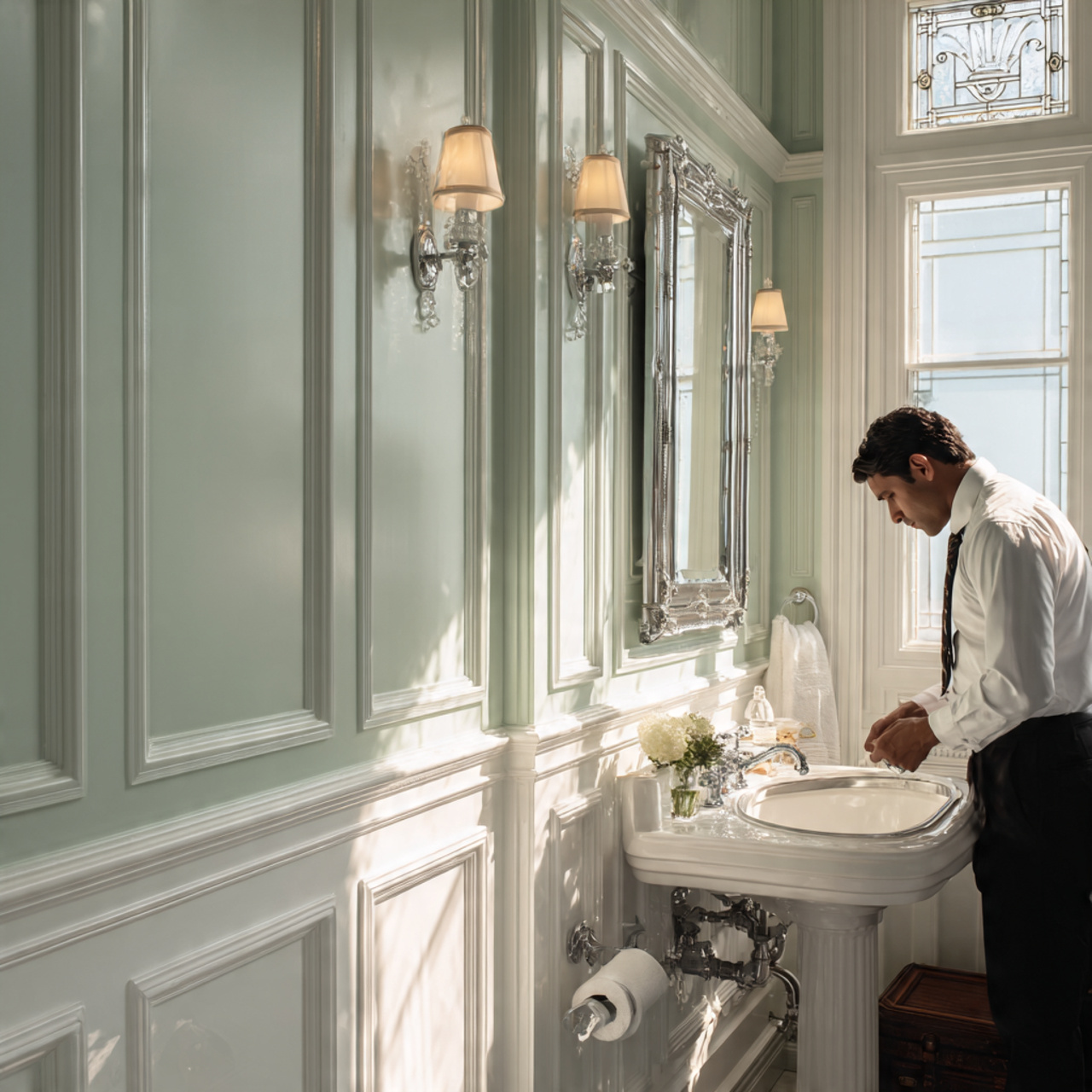 bathroom ideas decor showcasing traditional wainsc