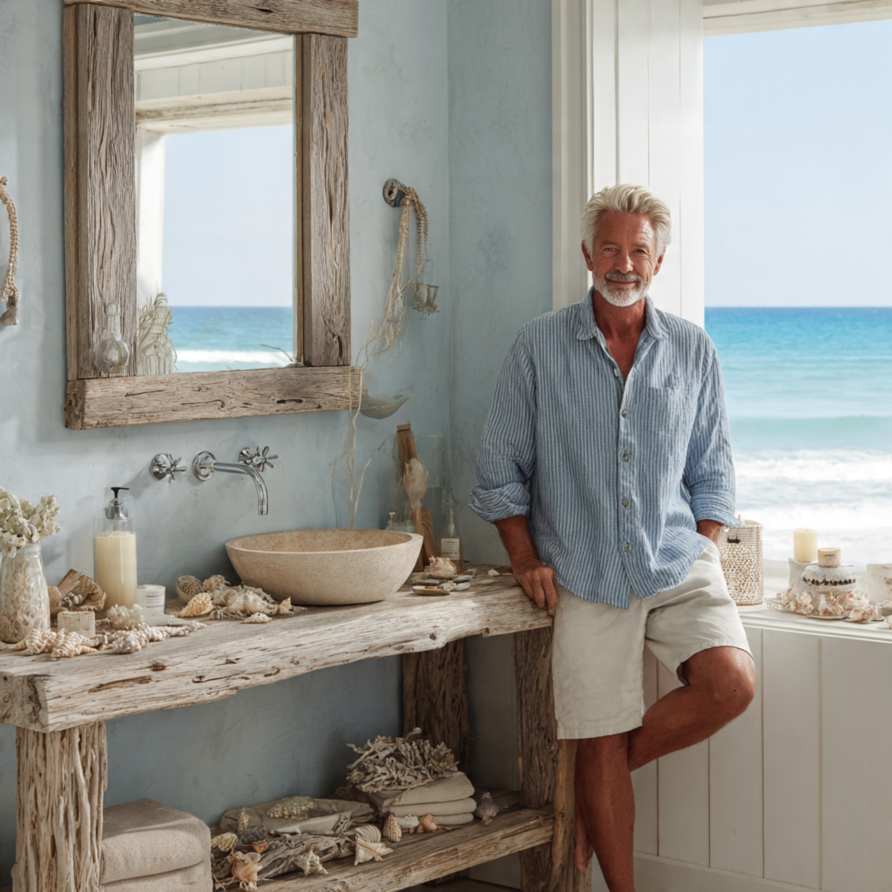 bathroom ideas decor with coastal driftwood aesthe