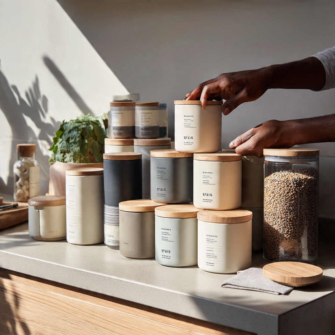 bright scandinavian style kitchen counter with min