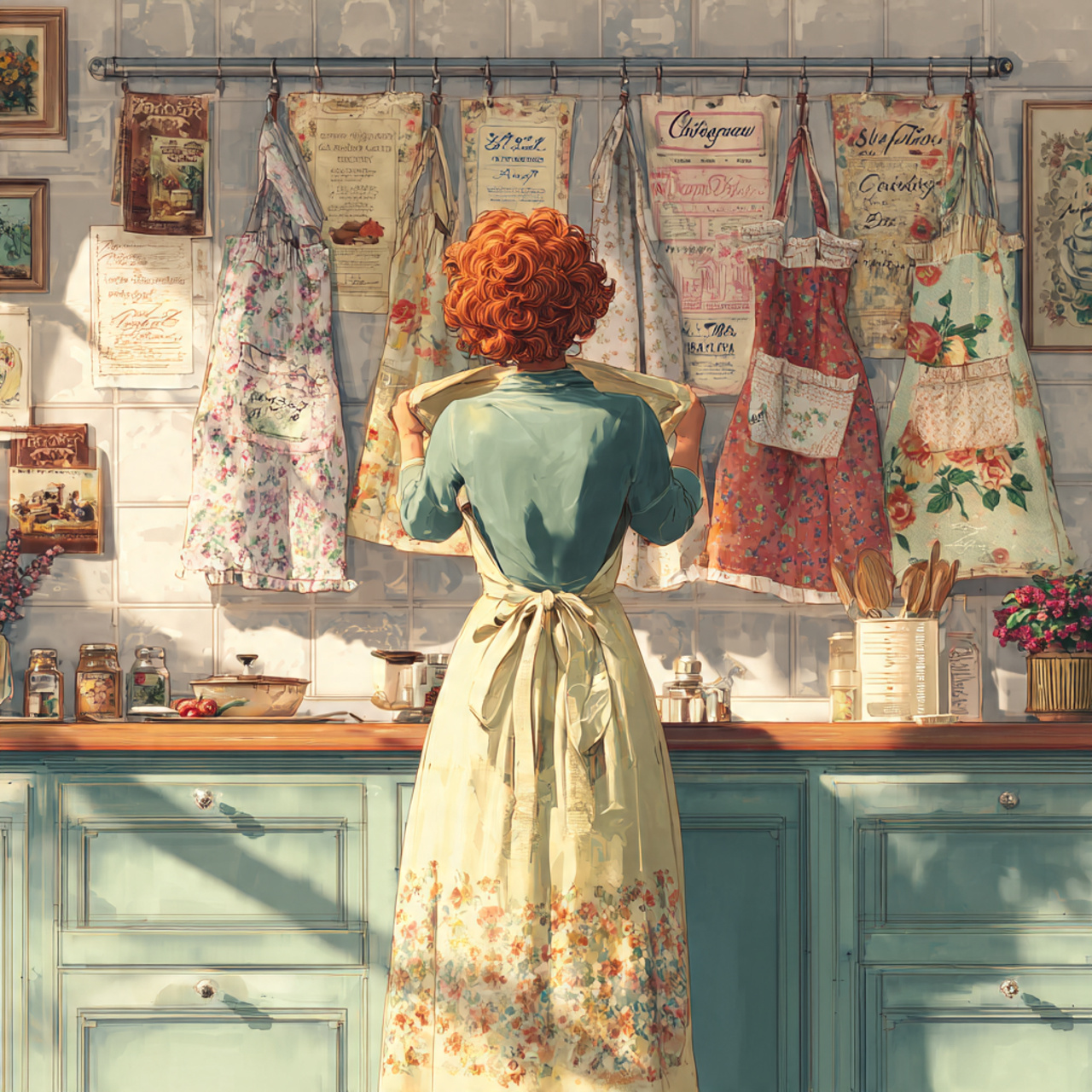 charming kitchen wall with decorative vintage flor