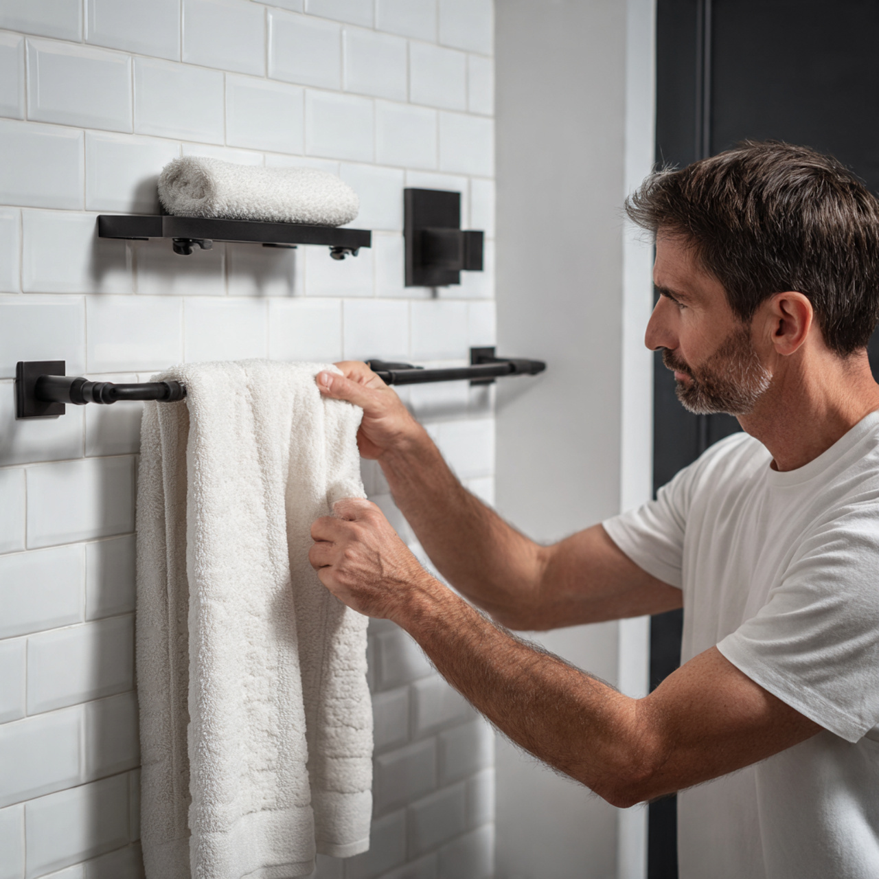 contemporary bathroom showcasing bathroom wall dec