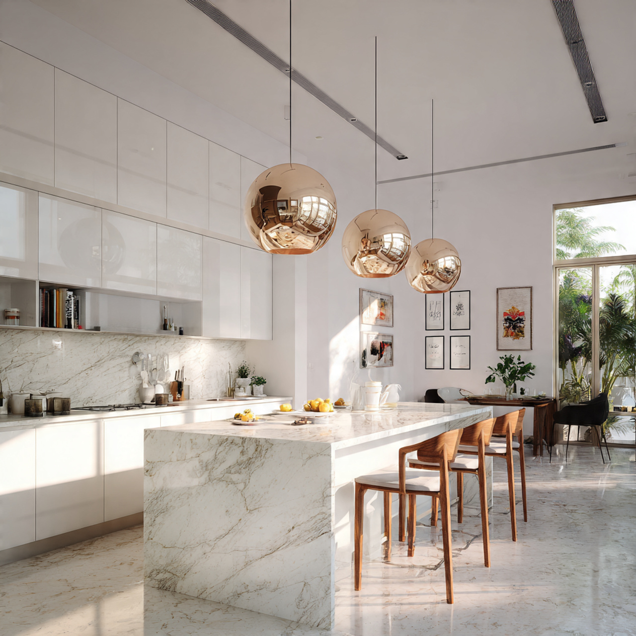 contemporary kitchen with white kitchen decor idea