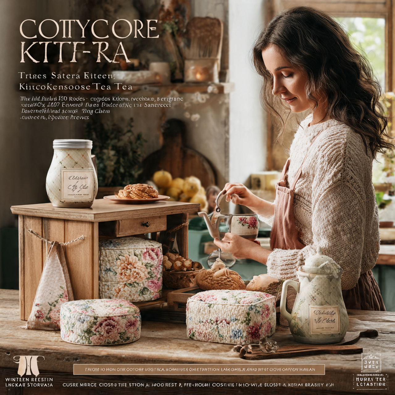 cozy kitchen tea station featuring cottagecore ins