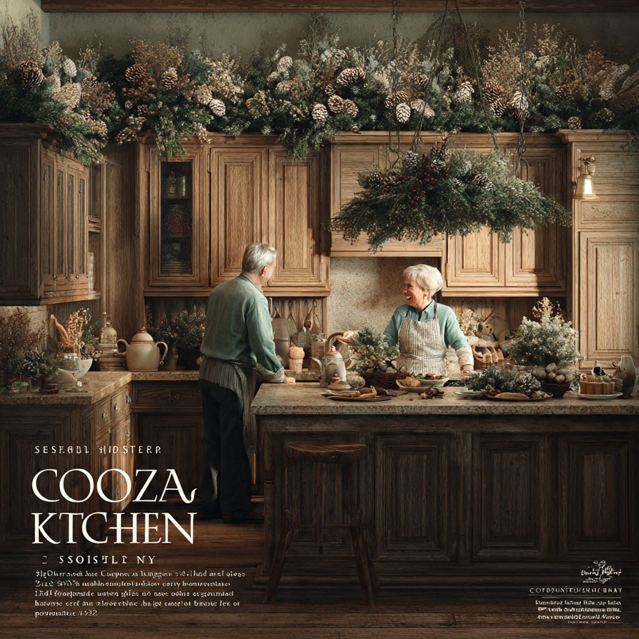 25 Top of Kitchen Cabinet Decor Ideas That Instantly Elevate Your Space 14 cozy seasonal kitchen featuring pinecone and everg