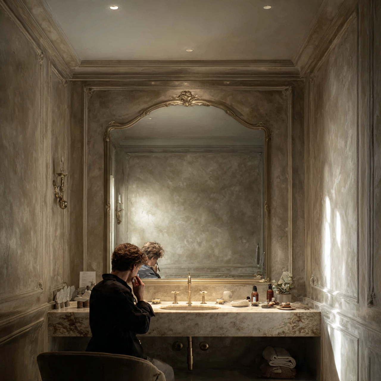 elegant bathroom scene with bathroom wall decor id