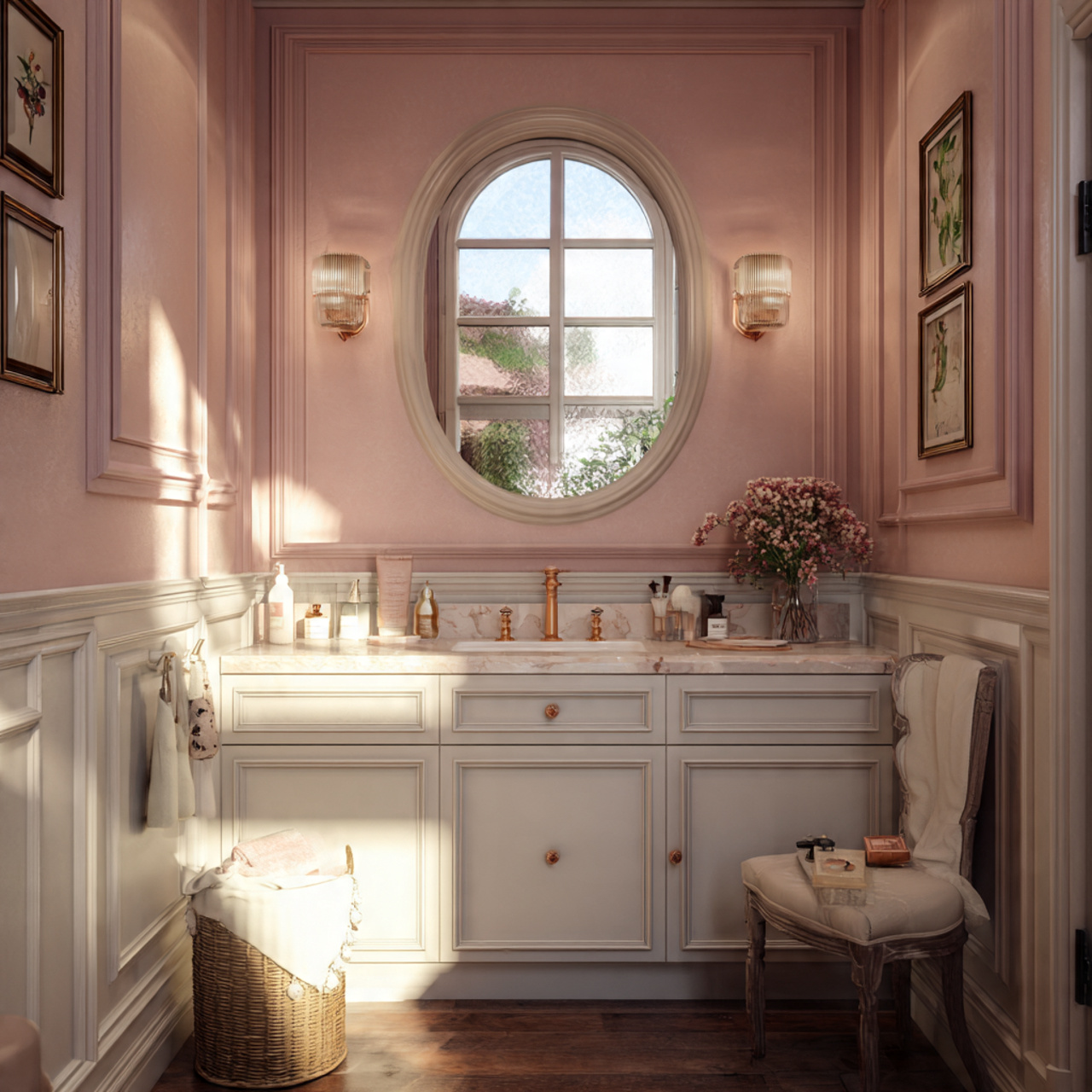 25 Trendy Pink Bathroom Decor Ideas for a Bold Transformation 25 elegant bathroom with victorian style pink wainsco