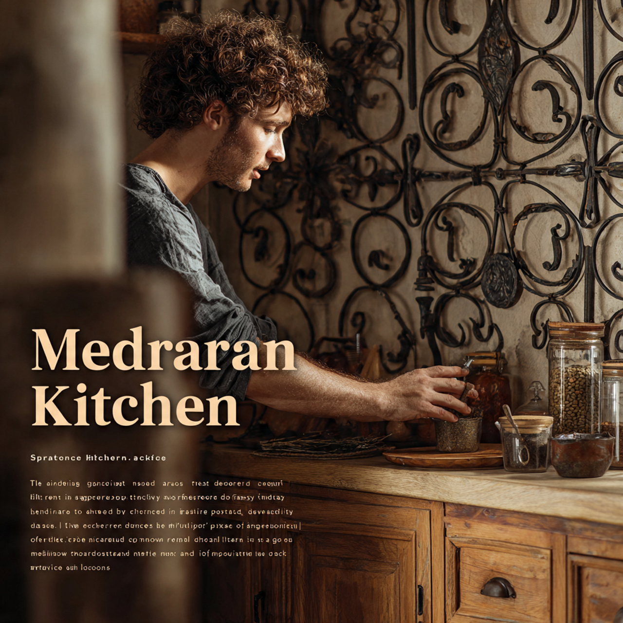 elegant mediterranean style kitchen with decorativ