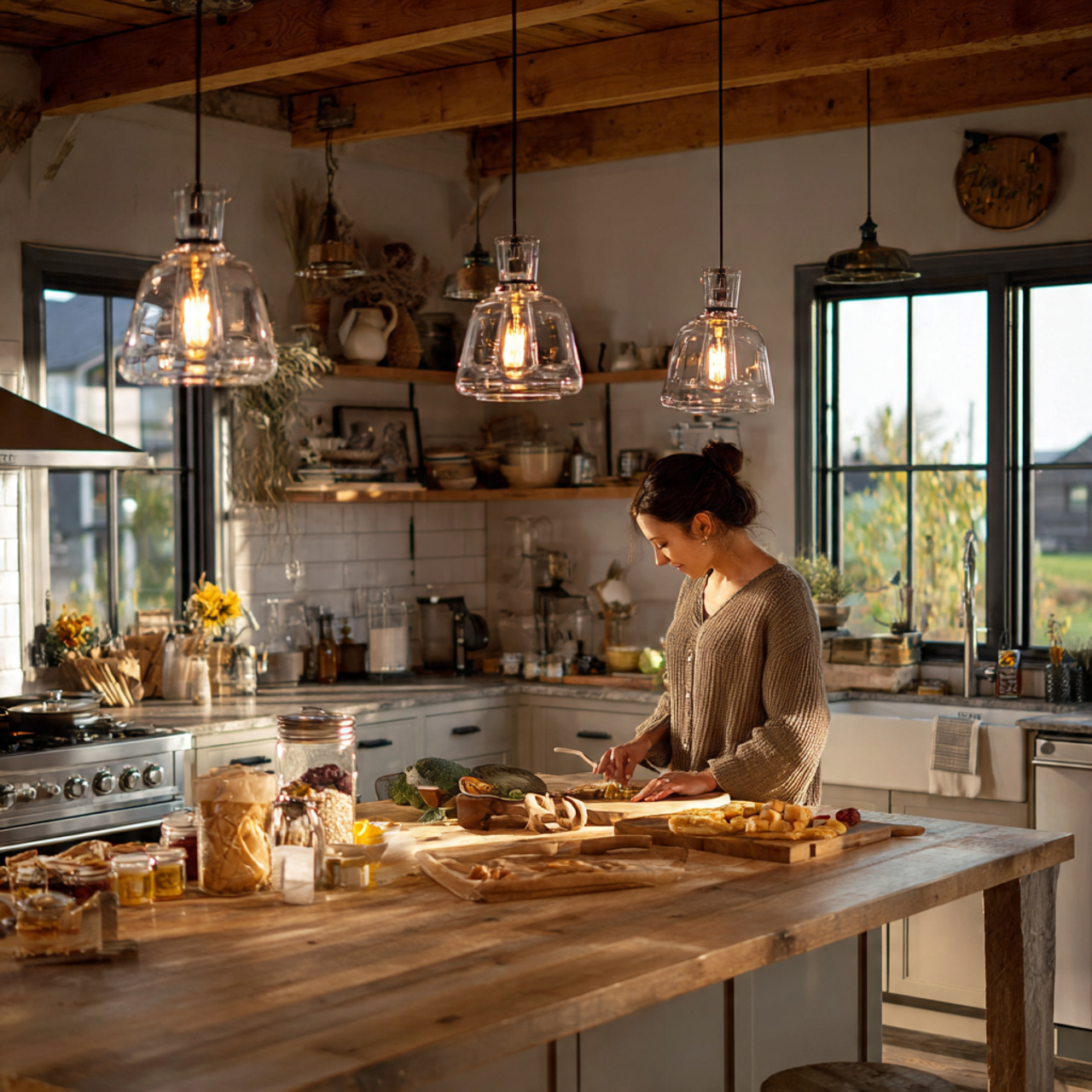 farmhouse kitchen decor ideas highlighting industr