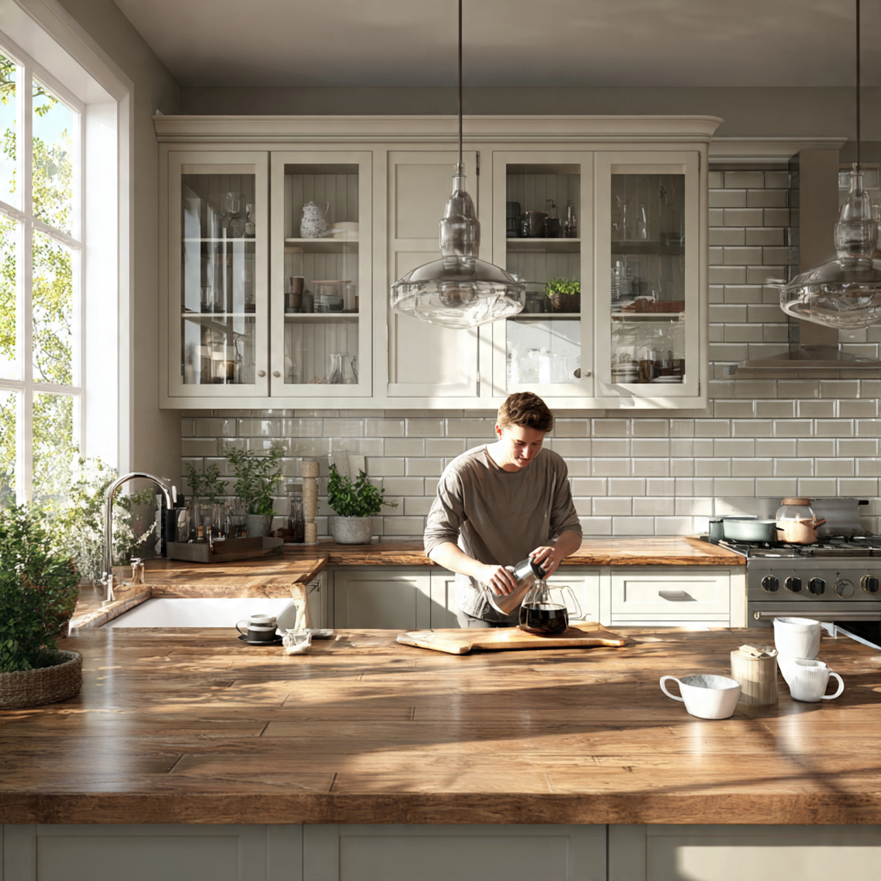 farmhouse kitchen decor ideas showcasing a neutral