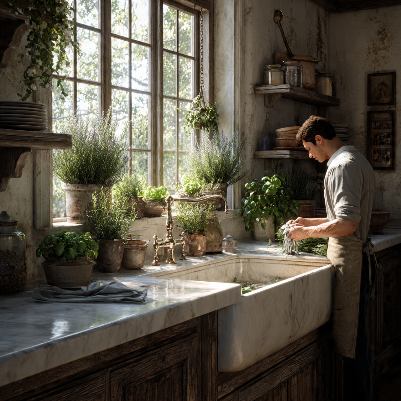 farmhouse kitchen decor ideas with a large white a