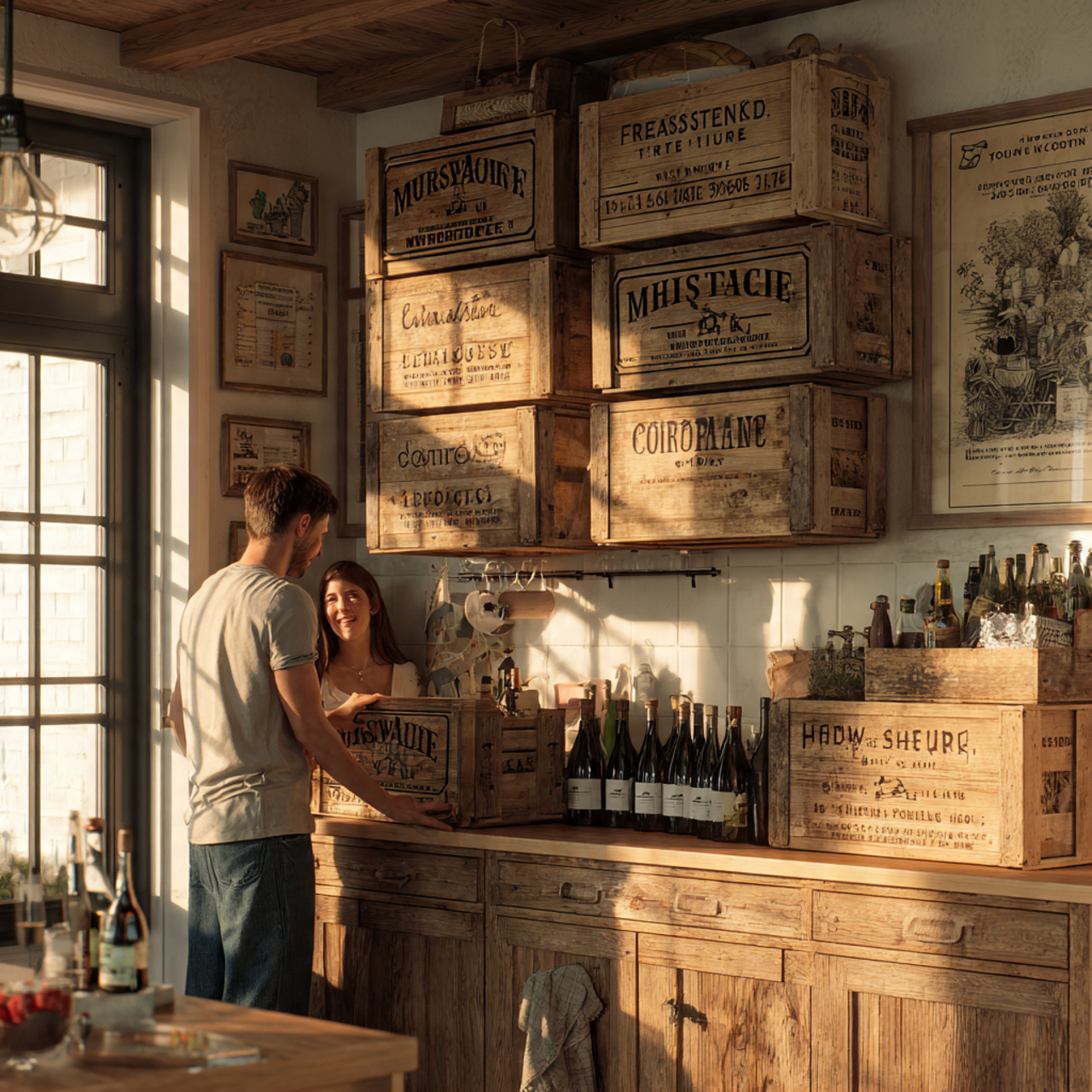 25 Top of Kitchen Cabinet Decor Ideas That Instantly Elevate Your Space 10 farmhouse kitchen featuring rustic wooden wine cra