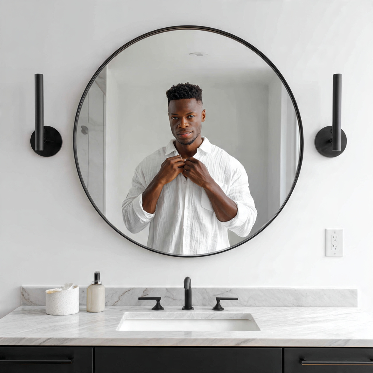 hyper realistic black and white bathroom decor ide 4